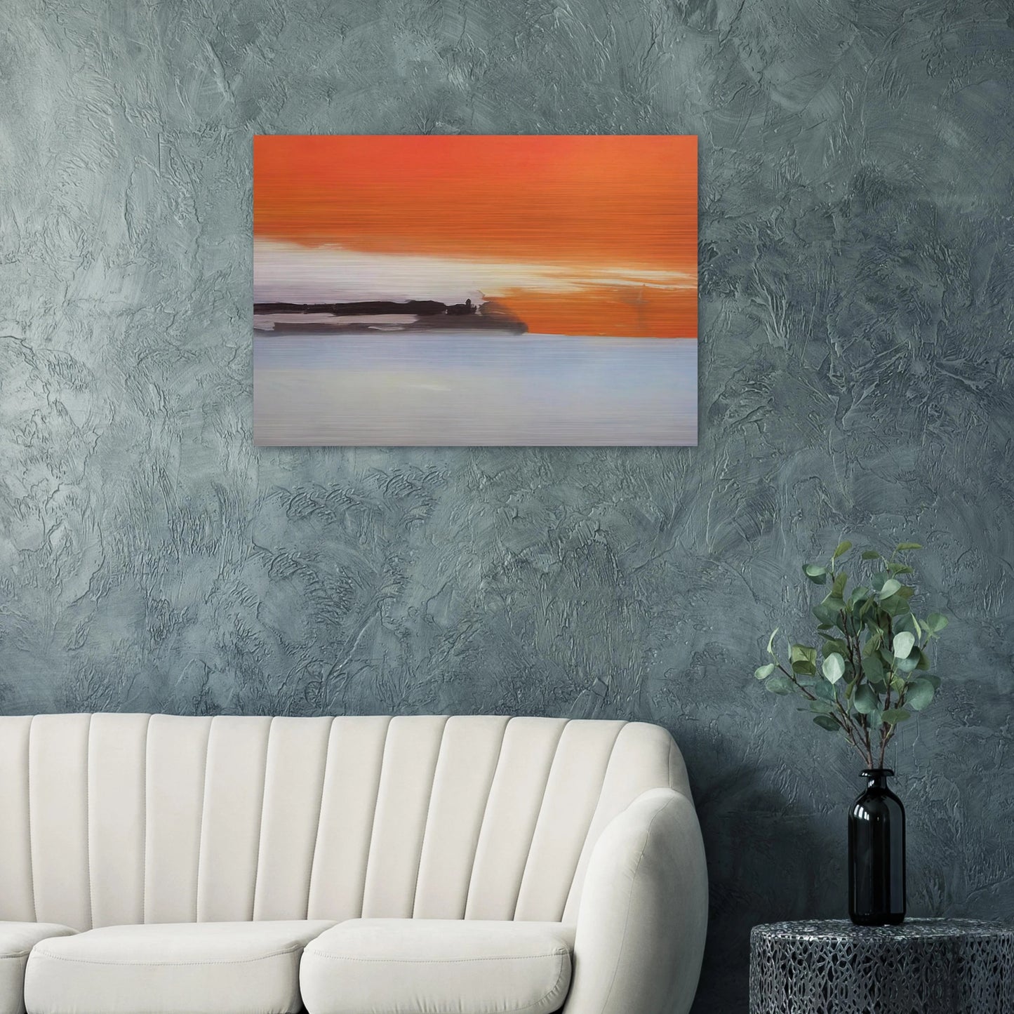 Chemin de fer au bord de la mer, soleil couchant - 1955 - Nicolas de Stael Brushed Aluminum Print - 70x100 cm / 28x40 inches | Nicolas de Stael Aluminum Print | Nicolas de Stael Prints