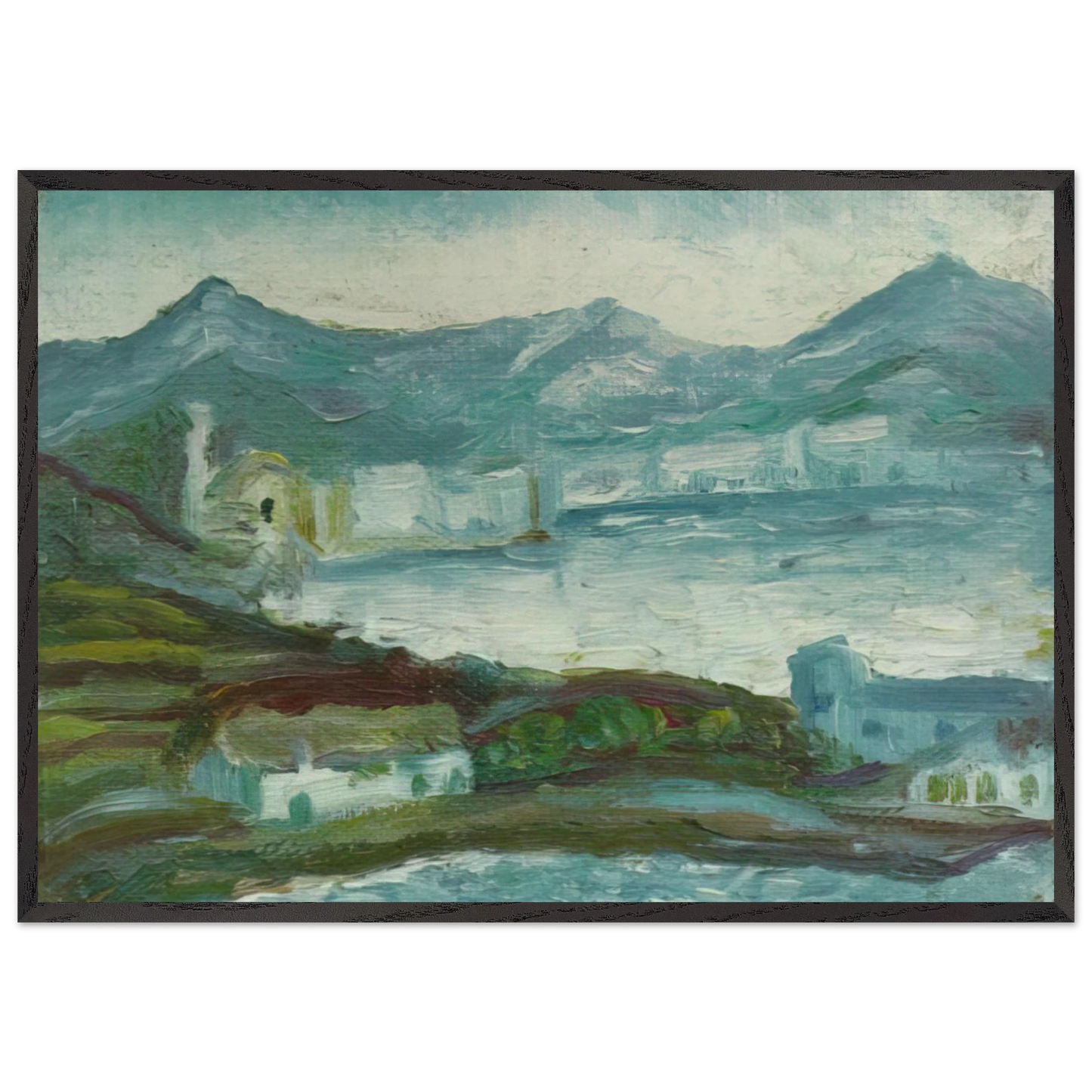 CADAQUES 2 - Salvador Dali 70x100 cm / 28x40 inches Framed Art Print – Black Wooden Frame