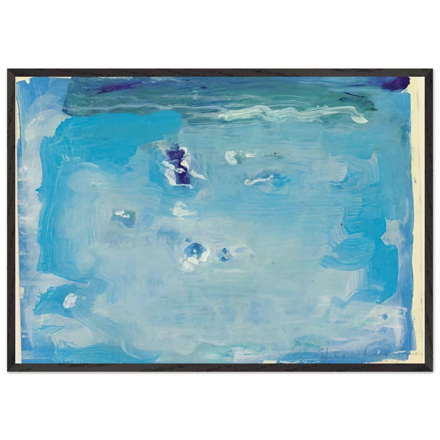 Untitled - Color Field Painting Lyrical Abstraction N1 - Helen Frankenthaler 70x100 cm / 28x40 inches Framed Art Print – Black Wooden Frame