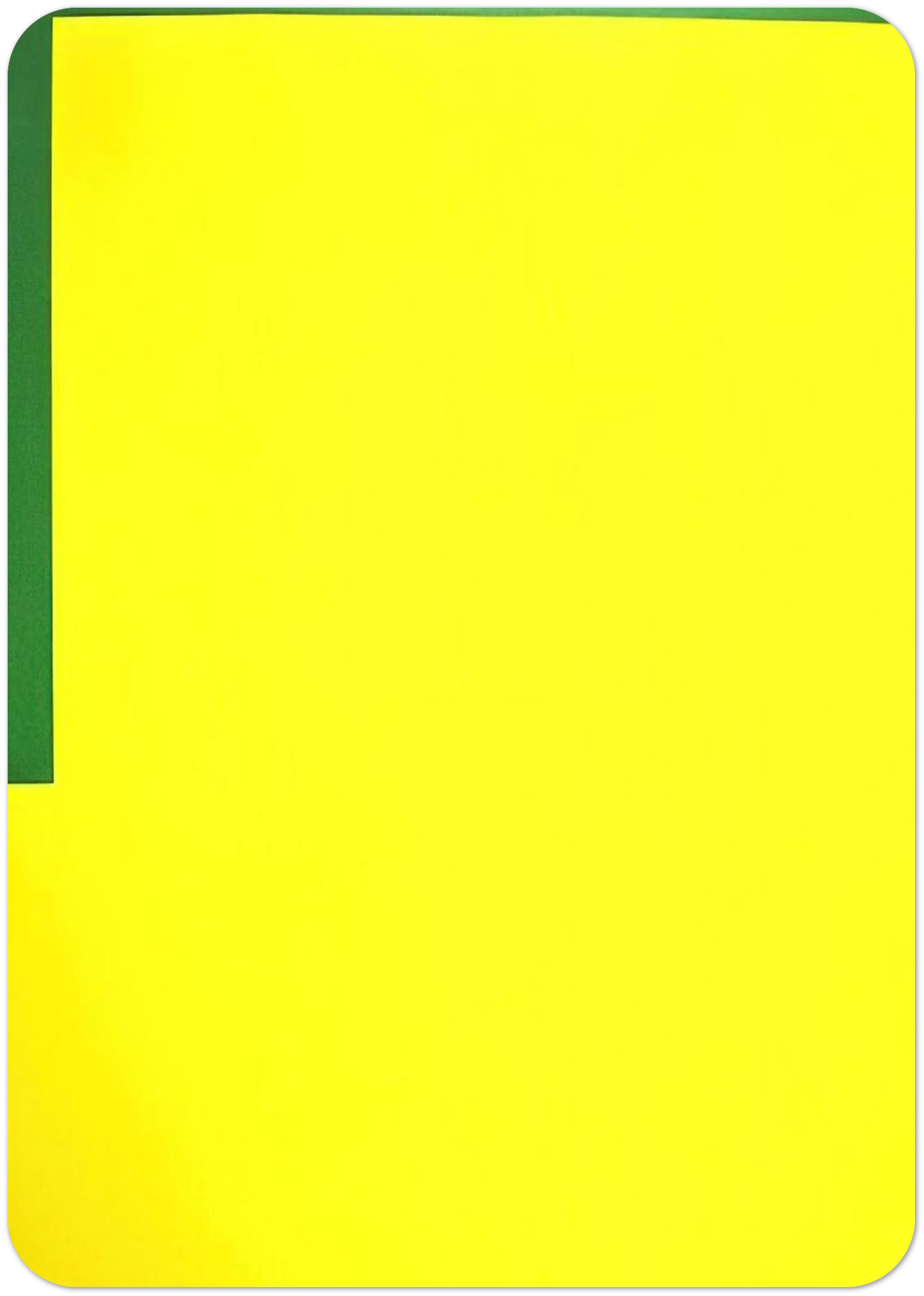 More yellow, less green - 1989 By Carmen Herrera Pack of 10 Post Cards | Carmen Herrera Post Cards | A6 (10.5 x 14.8 cm) - 4.1 x 5.8 inches