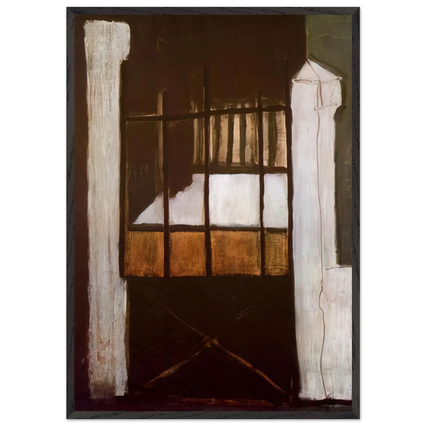 Villa des Camelias - 1932 - Maria Helena Vieira da Silva 70x100 cm / 28x40 inches Framed Art Print – Black Wooden Frame
