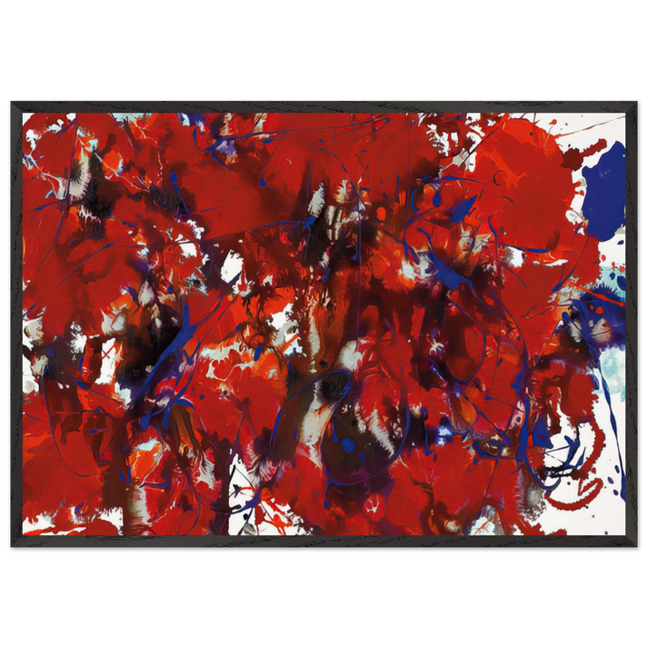Untitled SFP94-39 SFF 1714 - Sam Francis 70x100 cm / 28x40 inches Framed Art Print – Black Wooden Frame