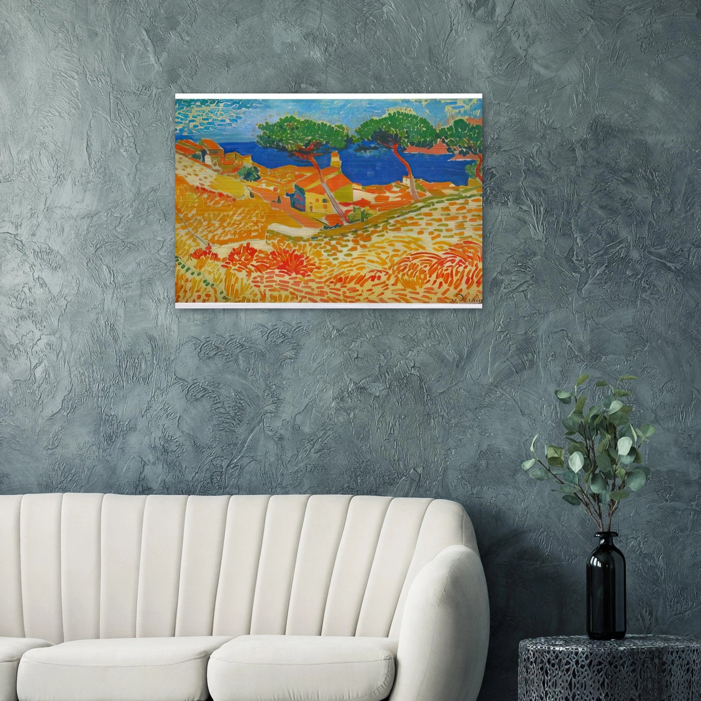 VIEW OF COLLIOURE 1905 - Andre Derain Brushed Aluminum Print - 70x100 cm / 28x40 inches | Andre Derain Aluminum Print | Andre Derain Prints