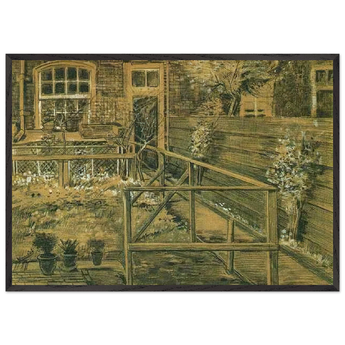Siens Mothers House Closer View - Vincent van Gogh 70x100 cm / 28x40 inches Framed Art Print – Black Wooden Frame