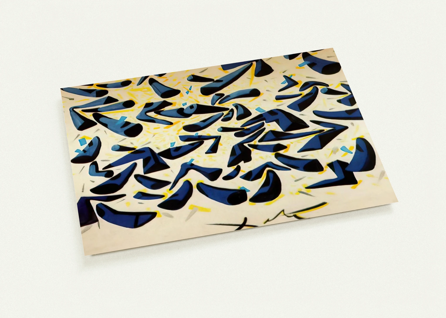 BLUE HORNS DESIGN FOR A SCARF By Salvador Dali Pack of 10 Post Cards | Salvador Dali Post Cards | A6 (10.5 x 14.8 cm) - 4.1 x 5.8 inches
