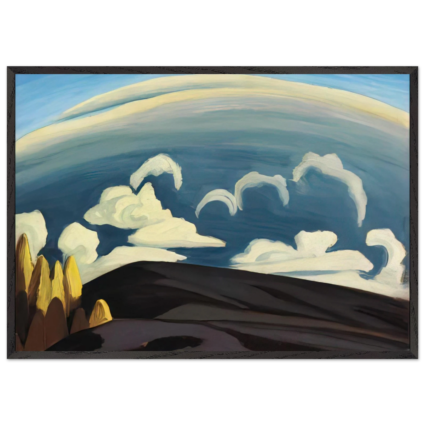 Aftermath of Storm - Lake Superior Sketch XXXIV - 1926 - Lawren Harris 70x100 cm / 28x40 inches Framed Art Print – Black Wooden Frame