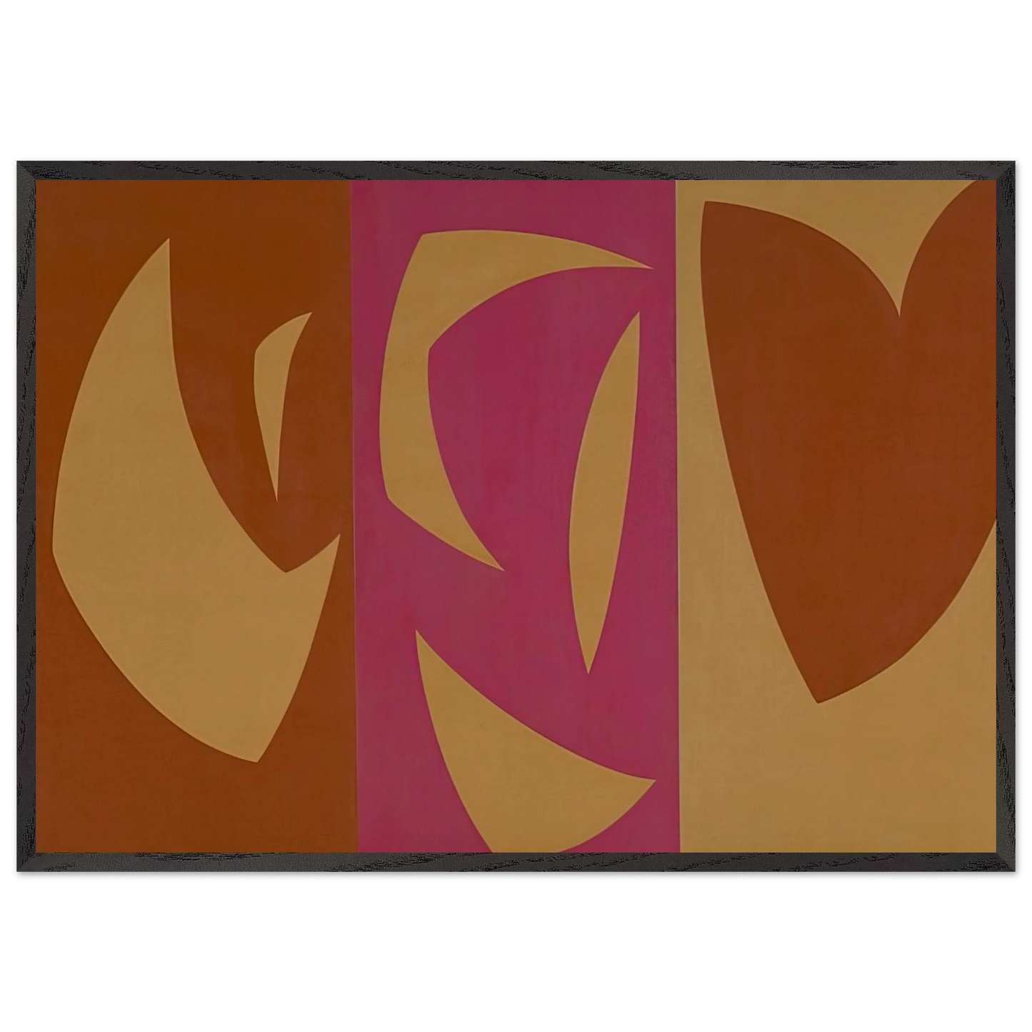 Triptyque ocre-violet-rouge - Fernand Leduc 70x100 cm / 28x40 inches Framed Art Print – Black Wooden Frame
