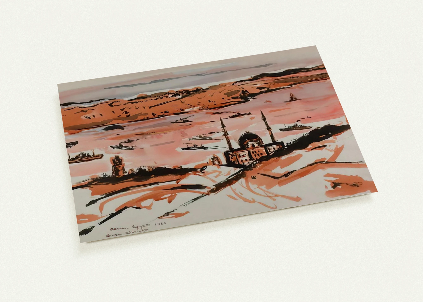 NILE RIVER AT ASWAN EGYPT 1960 By Ivan Albright Pack of 10 Post Cards | Ivan Albright Post Cards | A6 (10.5 x 14.8 cm) - 4.1 x 5.8 inches