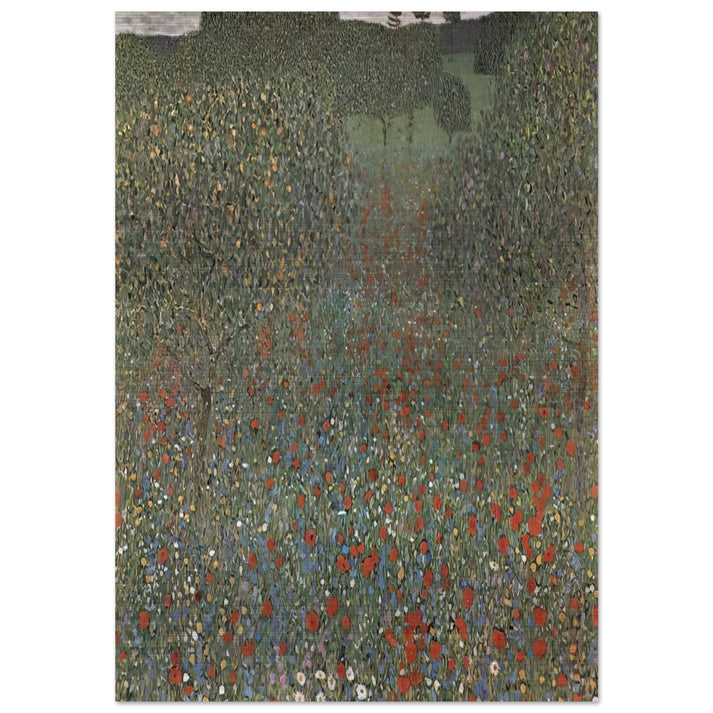 POPPY FIELD - Gustav Klimt Brushed Aluminum Print - 70x100 cm / 28x40 inches | Gustav Klimt Aluminum Print | Gustav Klimt Prints