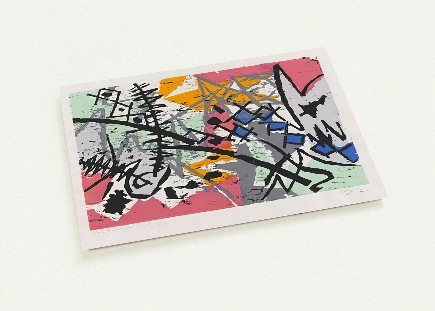 Farbholzschnitt 1952-4 - 1952 By Ernst Wilhelm Nay Pack of 10 Post Cards | Ernst Wilhelm Nay Post Cards | A6 (10.5 x 14.8 cm) - 4.1 x 5.8 inches