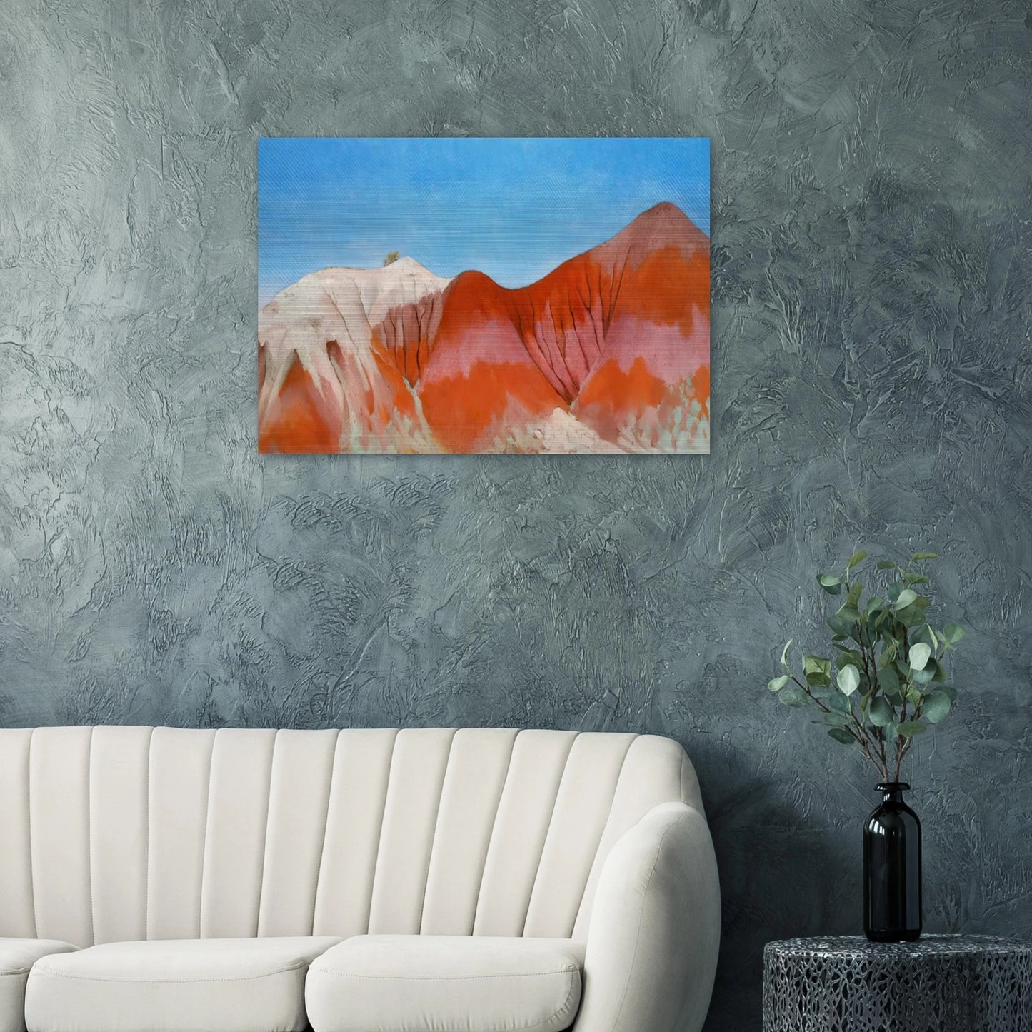 Series near abiquiu, New Mexico - Hills to the left - Georgia O'Keeffe Brushed Aluminum Print - 70x100 cm / 28x40 inches | Georgia O'Keeffe Aluminum Print | Georgia O'Keeffe Prints