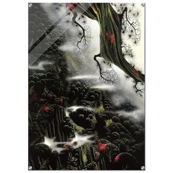 Wisps of Fog and Branch - Eyvind Earle Acrylic Print - 70x100 cm / 28x40″ inches