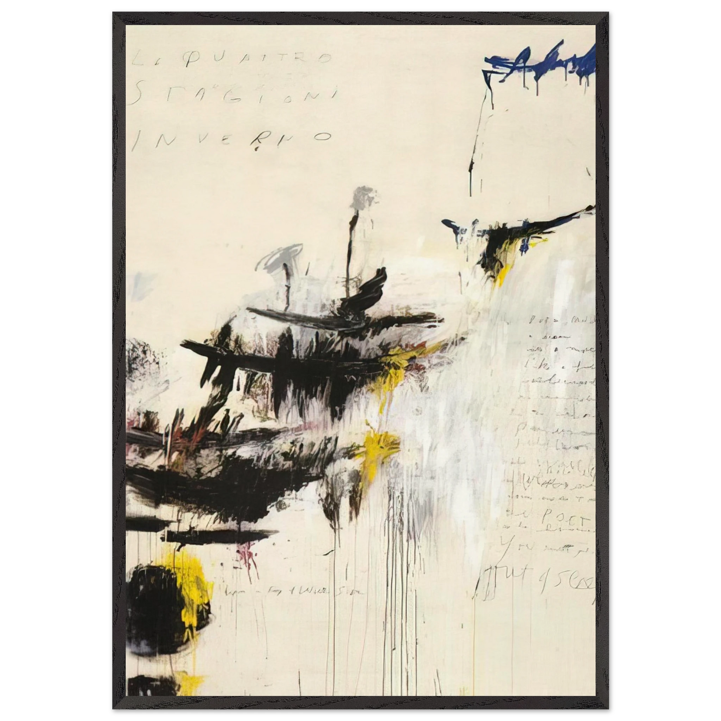 Quattro stagioni I Inverno - Cy Twombly 70x100 cm / 28x40 inches Framed Art Print – Black Wooden Frame