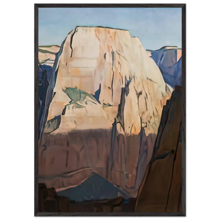 GREAT WHITE THRONE ZION CANYON UTAH 1933 - Maynard Dixon 70x100 cm / 28x40 inches Framed Art Print – Black Wooden Frame | Maynard Dixon Paintings