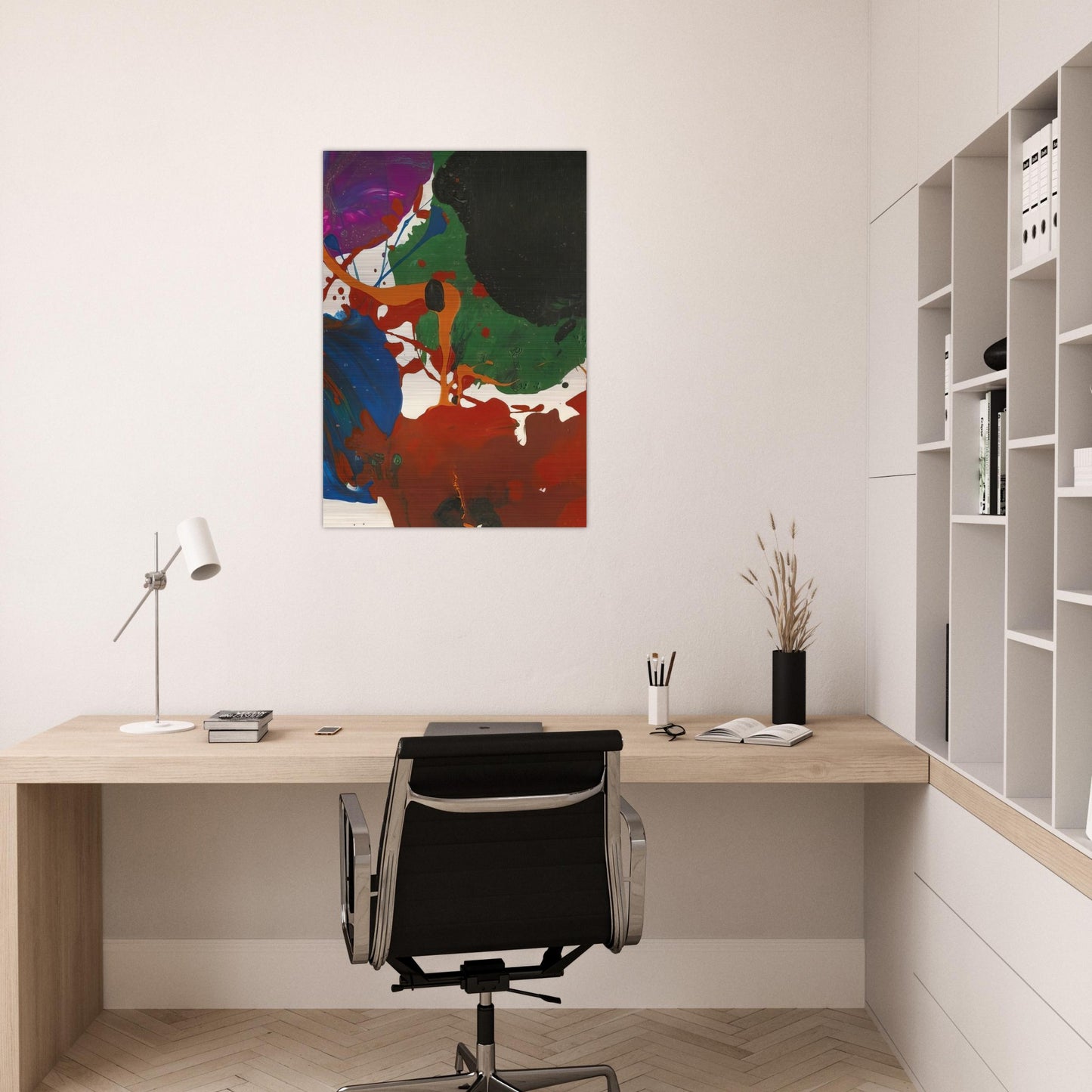 Untitled Los Angeles - Sam Francis Brushed Aluminum Print - 70x100 cm / 28x40 inches | Sam Francis Aluminum Print | Sam Francis Prints