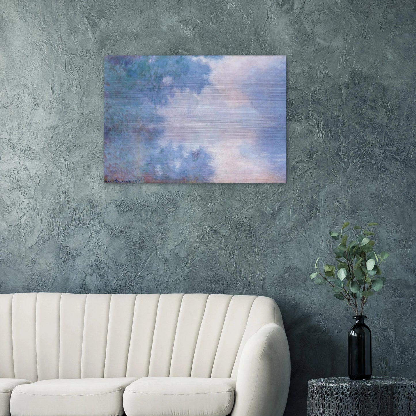 Morning on the Seine, Mist - claude monet Brushed Aluminum Print - 70x100 cm / 28x40 inches | claude monet Aluminum Print | claude monet Prints