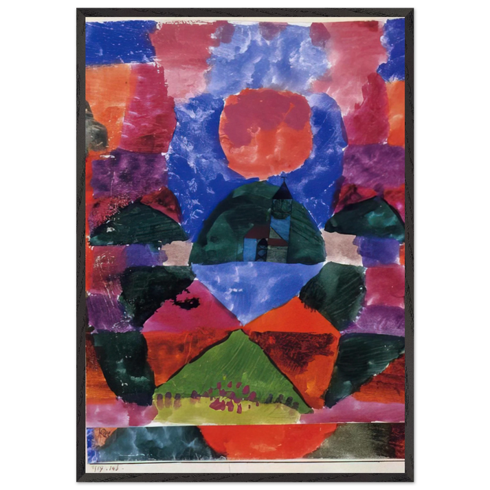 A PRESSURE OF TEGERNSEE 1919 - Paul Klee 70x100 cm / 28x40 inches Framed Art Print – Black Wooden Frame