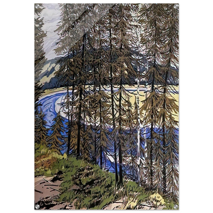 Synthetic Blue St. John - 2000 - Neil Welliver Acrylic Print - 70x100 cm / 28x40″ inches | Neil Welliver Wall Art | Neil Welliver Prints
