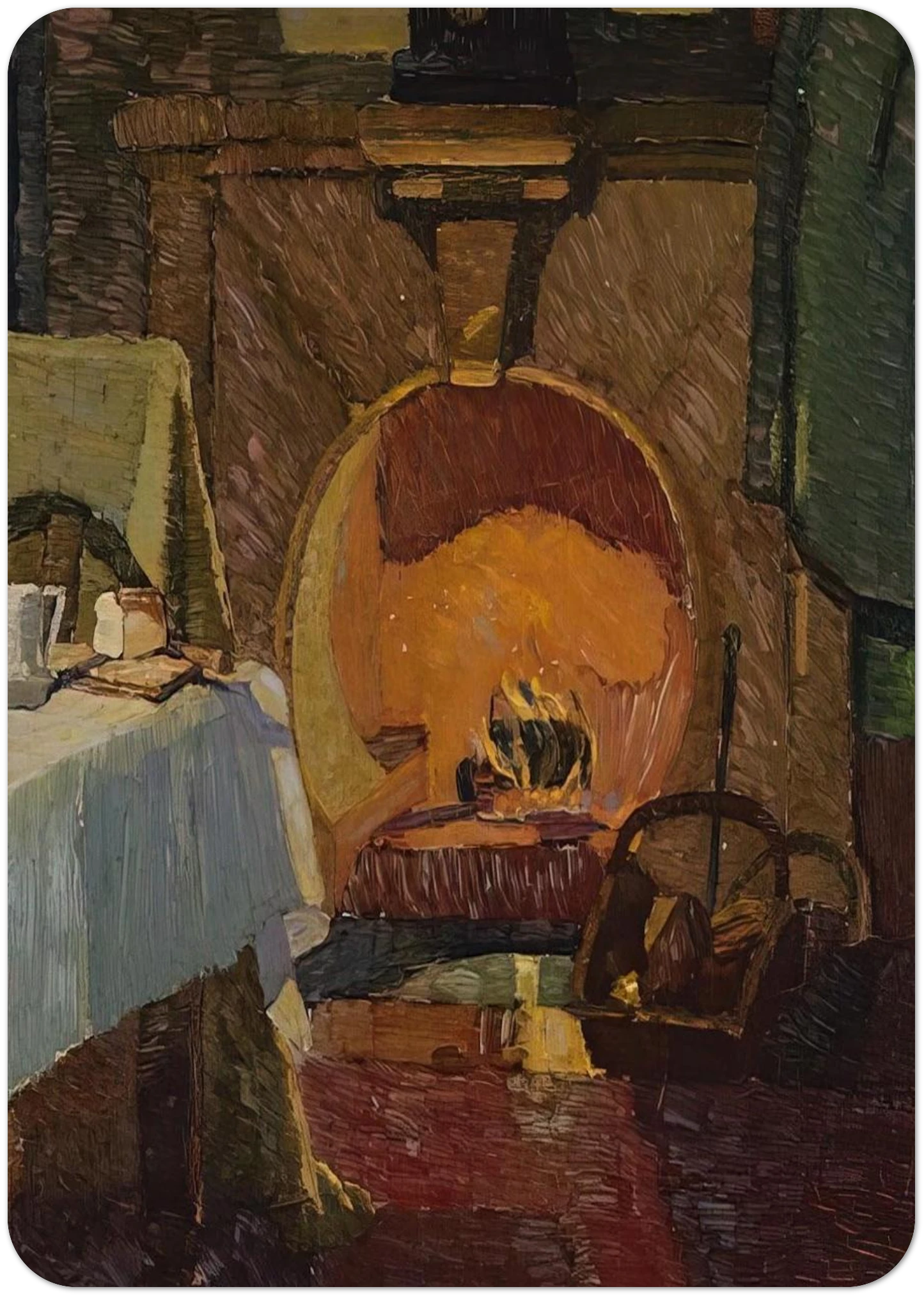 Firelight - 1919 By Grace Cossington Smith Pack of 10 Post Cards | Grace Cossington Smith Post Cards | A6 (10.5 x 14.8 cm) - 4.1 x 5.8 inches