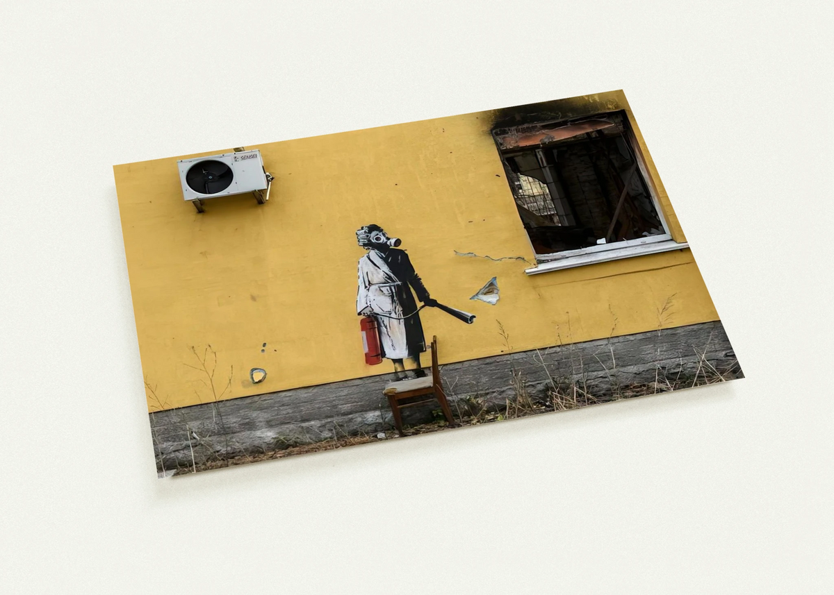 HOSTOMEL PROSKURIVSKA 2 2022 By Banksy Pack of 10 Post Cards | Banksy Post Cards | A6 (10.5 x 14.8 cm) - 4.1 x 5.8 inches
