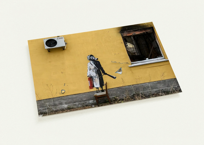 HOSTOMEL PROSKURIVSKA 2 2022 By Banksy Pack of 10 Post Cards | Banksy Post Cards | A6 (10.5 x 14.8 cm) - 4.1 x 5.8 inches