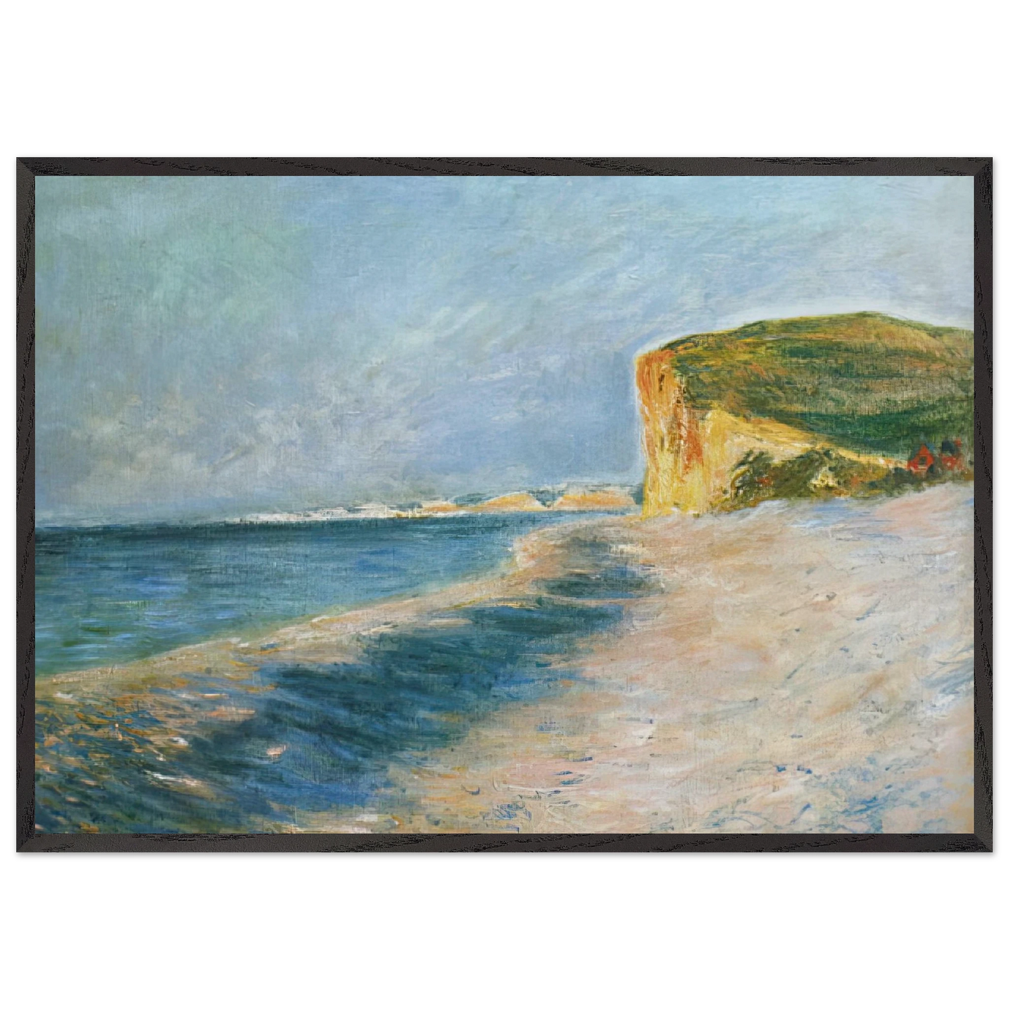 Pourville near Dieppe - claude monet 70x100 cm / 28x40 inches Framed Art Print – Black Wooden Frame