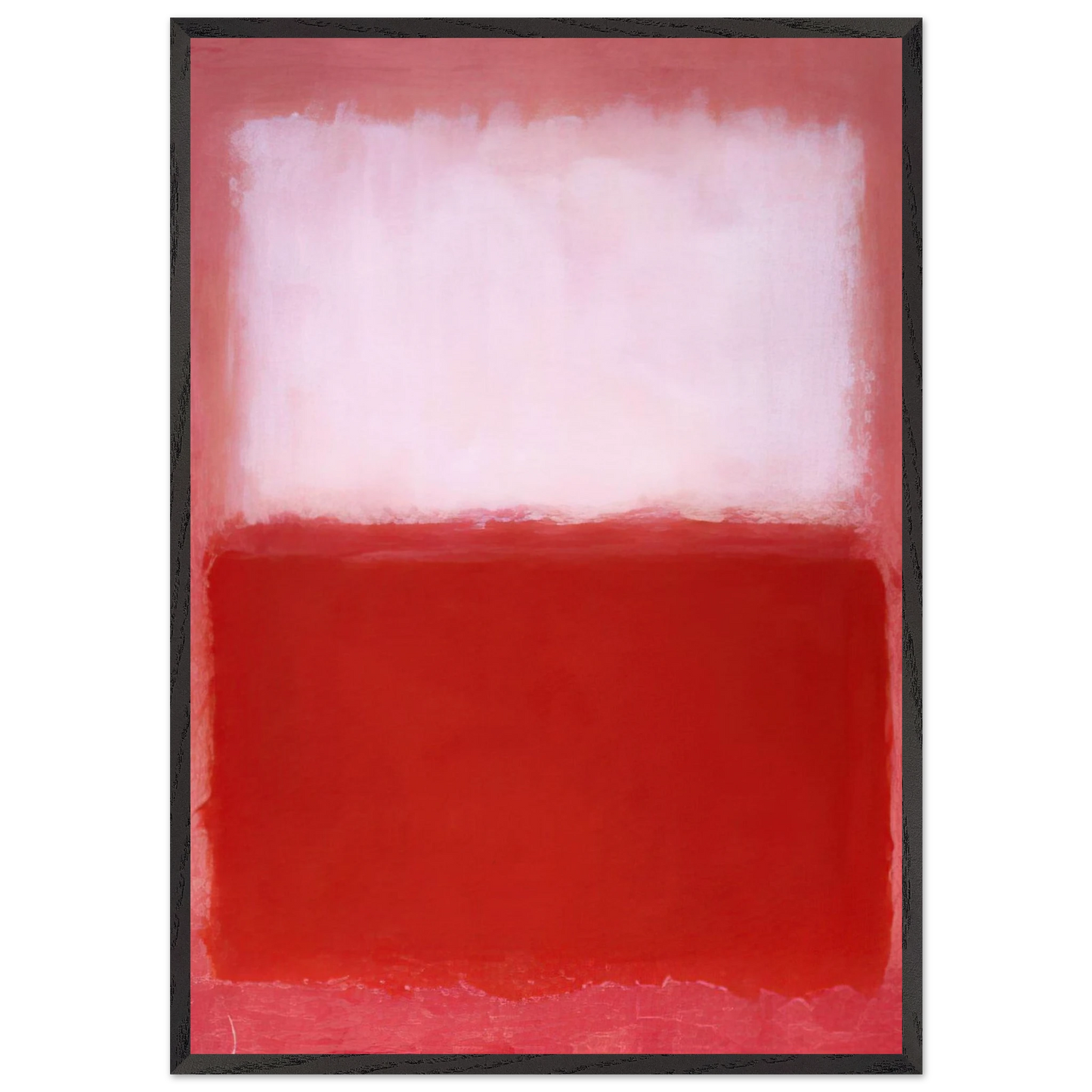 White Over Red - 1957 - Mark Rothko 70x100 cm / 28x40 inches Framed Art Print – Black Wooden Frame