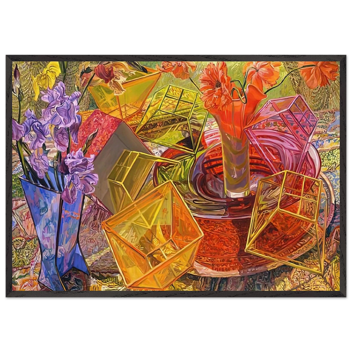 PLASTIC BOXES 2007 - Janet Fish 70x100 cm / 28x40 inches Framed Art Print – Black Wooden Frame