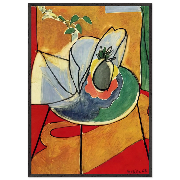 THE PINAPPLE 1948 - Henri Matisse 70x100 cm / 28x40 inches Framed Art Print – Black Wooden Frame