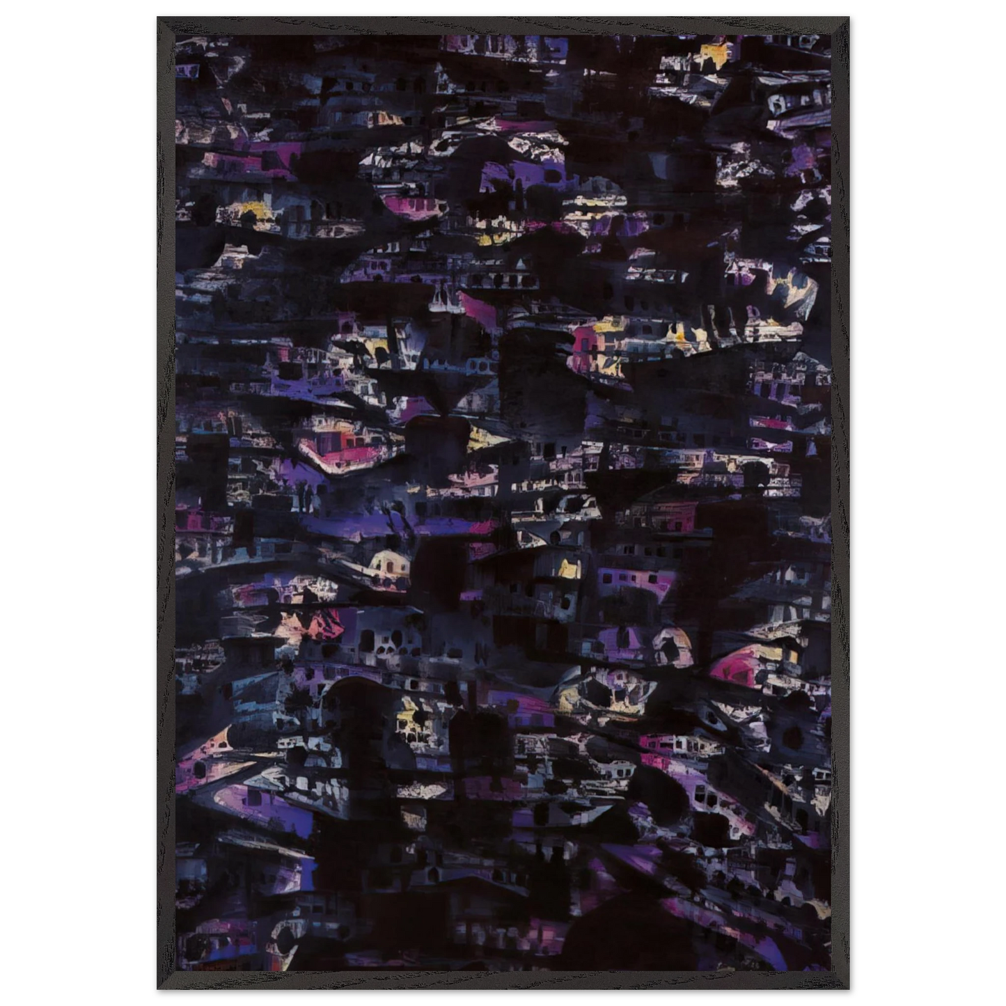 Favellas III - 1980 - Alfred Manessier 70x100 cm / 28x40 inches Framed Art Print – Black Wooden Frame