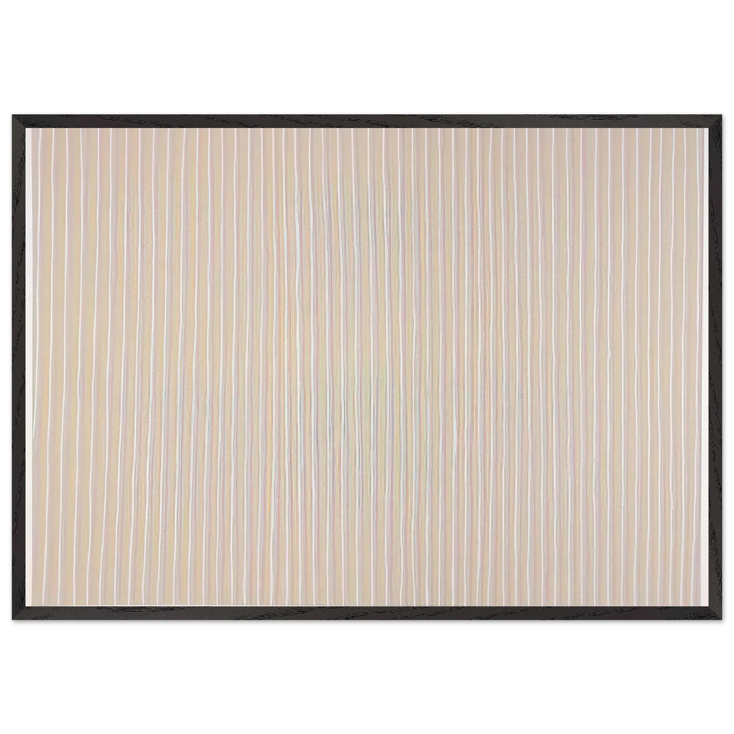 Untitled Pink Yellow and White - 1980 - Gene Davis 70x100 cm / 28x40 inches Framed Art Print – Black Wooden Frame