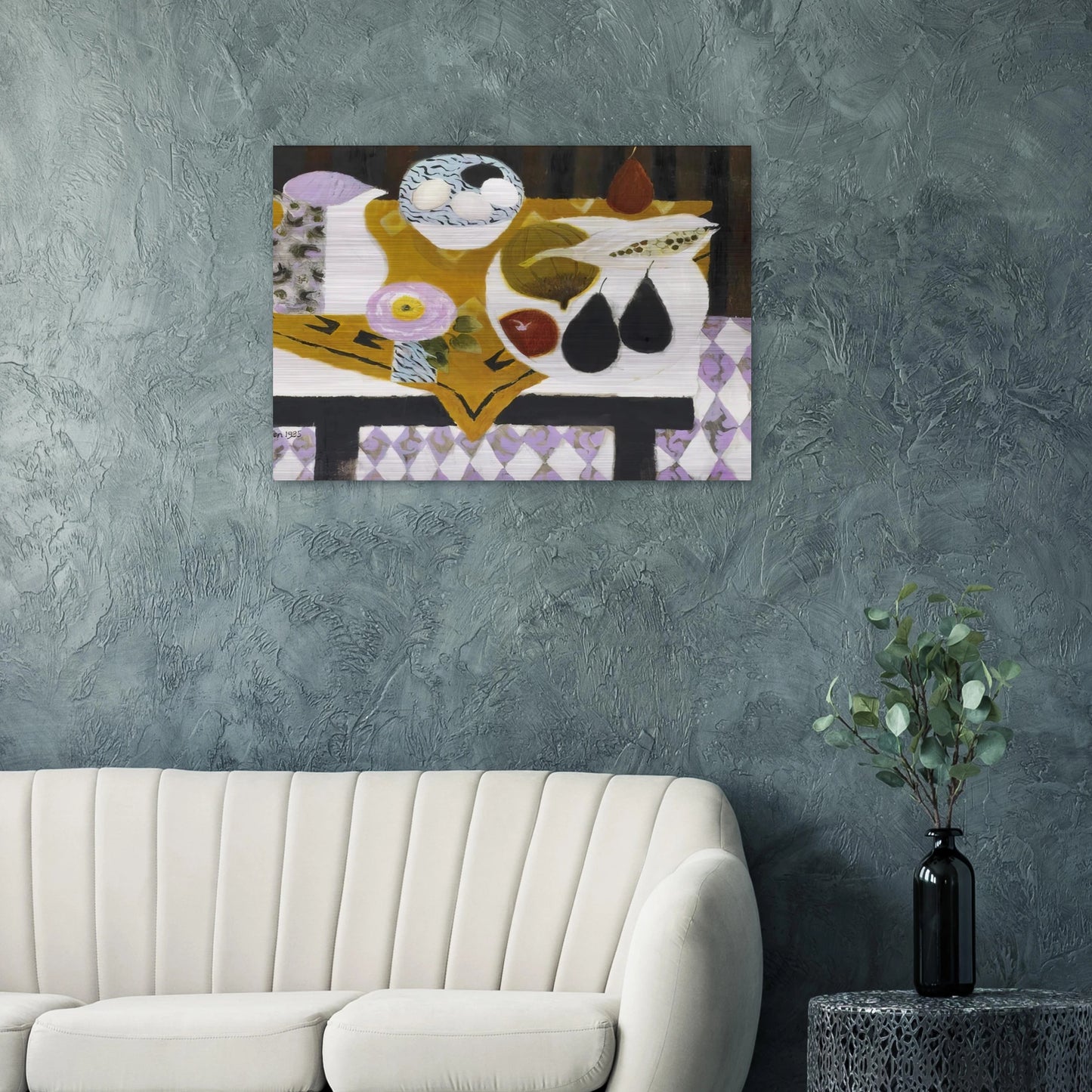 Bowl of Eggs - 1985 - Mary Fedden Brushed Aluminum Print - 70x100 cm / 28x40 inches | Mary Fedden Aluminum Print | Mary Fedden Prints