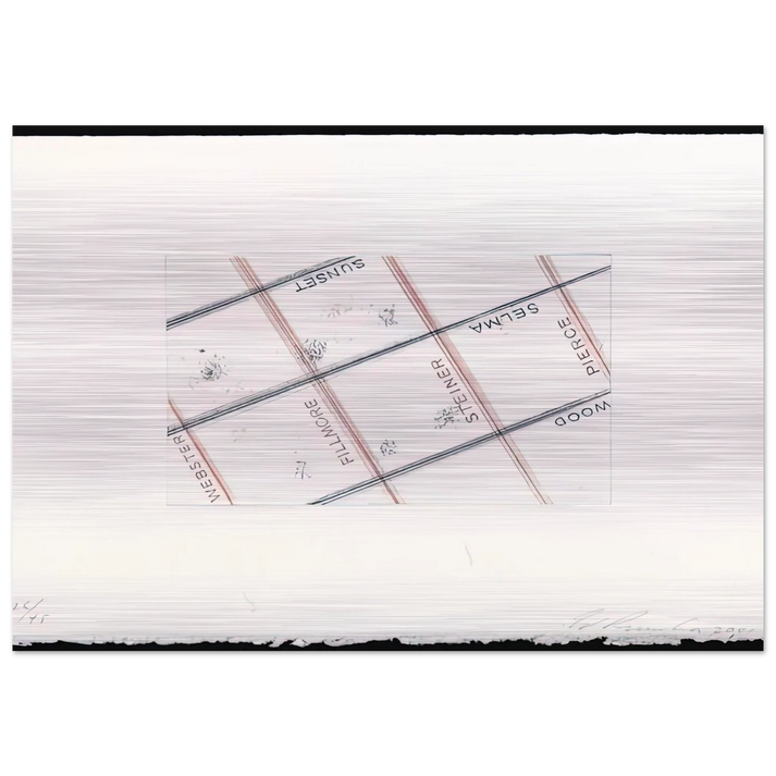 PIERCE FROM LOS FRANCISCO SAN ANGELES PORTFOLIO - Edward Ruscha Brushed Aluminum Print - 70x100 cm / 28x40 inches | Edward Ruscha Aluminum Print | Edward Ruscha Prints