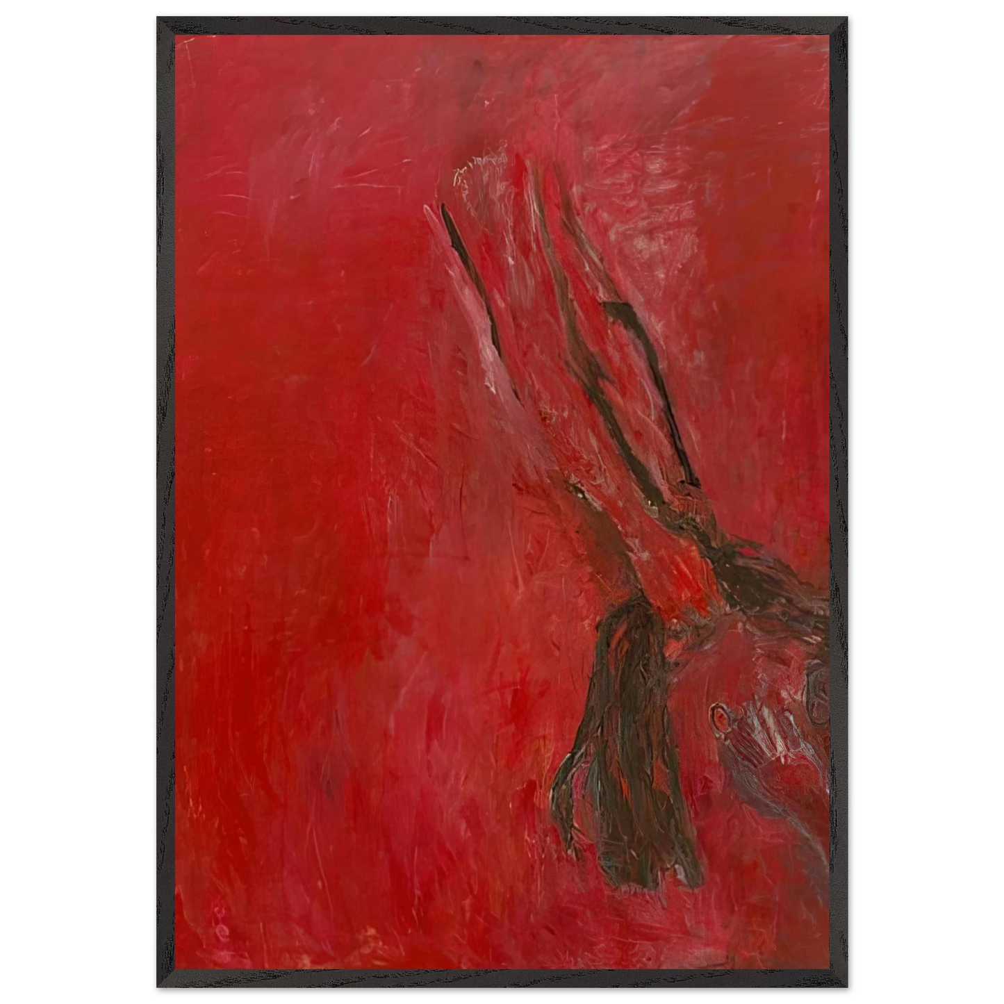 MAGGIE S PONYTAIL 1993 - Susan Rothenberg 70x100 cm / 28x40 inches Framed Art Print – Black Wooden Frame