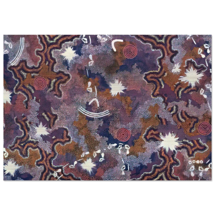 Ngarlu - 1994 - Clifford Possum Tjapaltjarri Brushed Aluminum Print - 70x100 cm / 28x40 inches | Clifford Possum Tjapaltjarri Aluminum Print | Clifford Possum Tjapaltjarri Prints