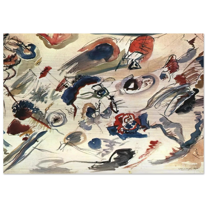 FIRST ABSTRACT WATERCOLOR 1910 - Wassily Kandinsky Brushed Aluminum Print - 70x100 cm / 28x40 inches | Wassily Kandinsky Aluminum Print | Wassily Kandinsky Prints