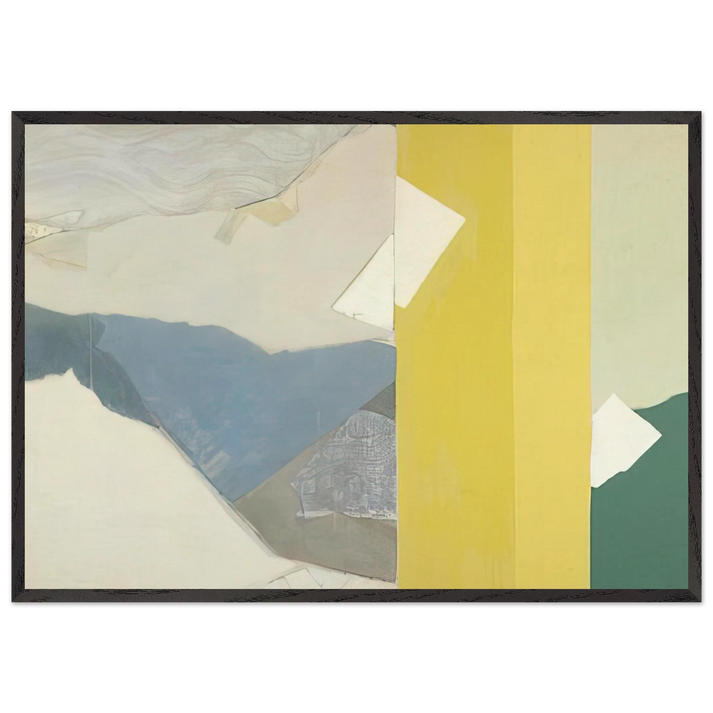 Three Whites - 1963 - Kenzo Okada 70x100 cm / 28x40 inches Framed Art Print – Black Wooden Frame