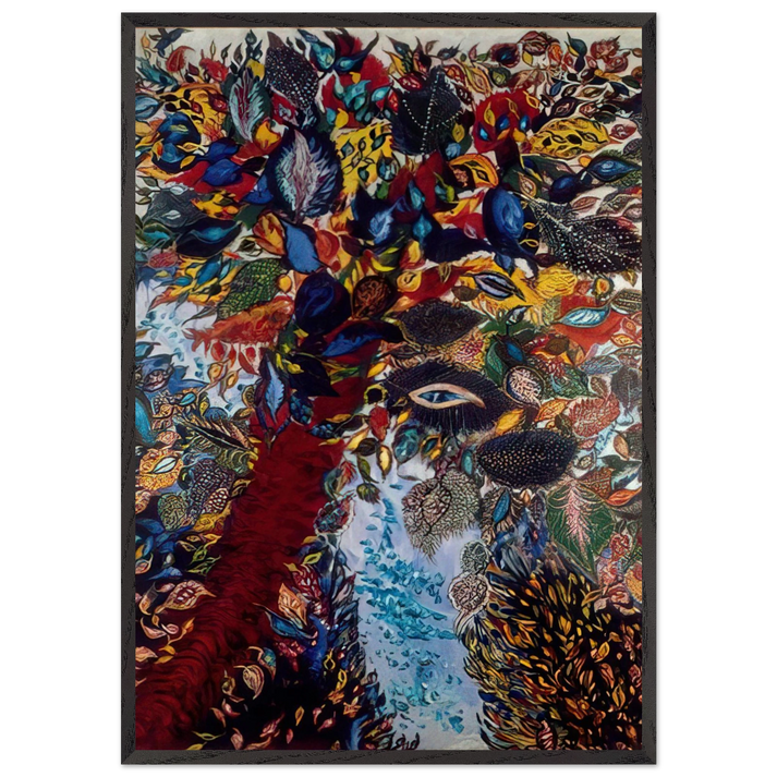 The Tree of Paradise - Seraphine Louis 70x100 cm / 28x40 inches Framed Art Print – Black Wooden Frame