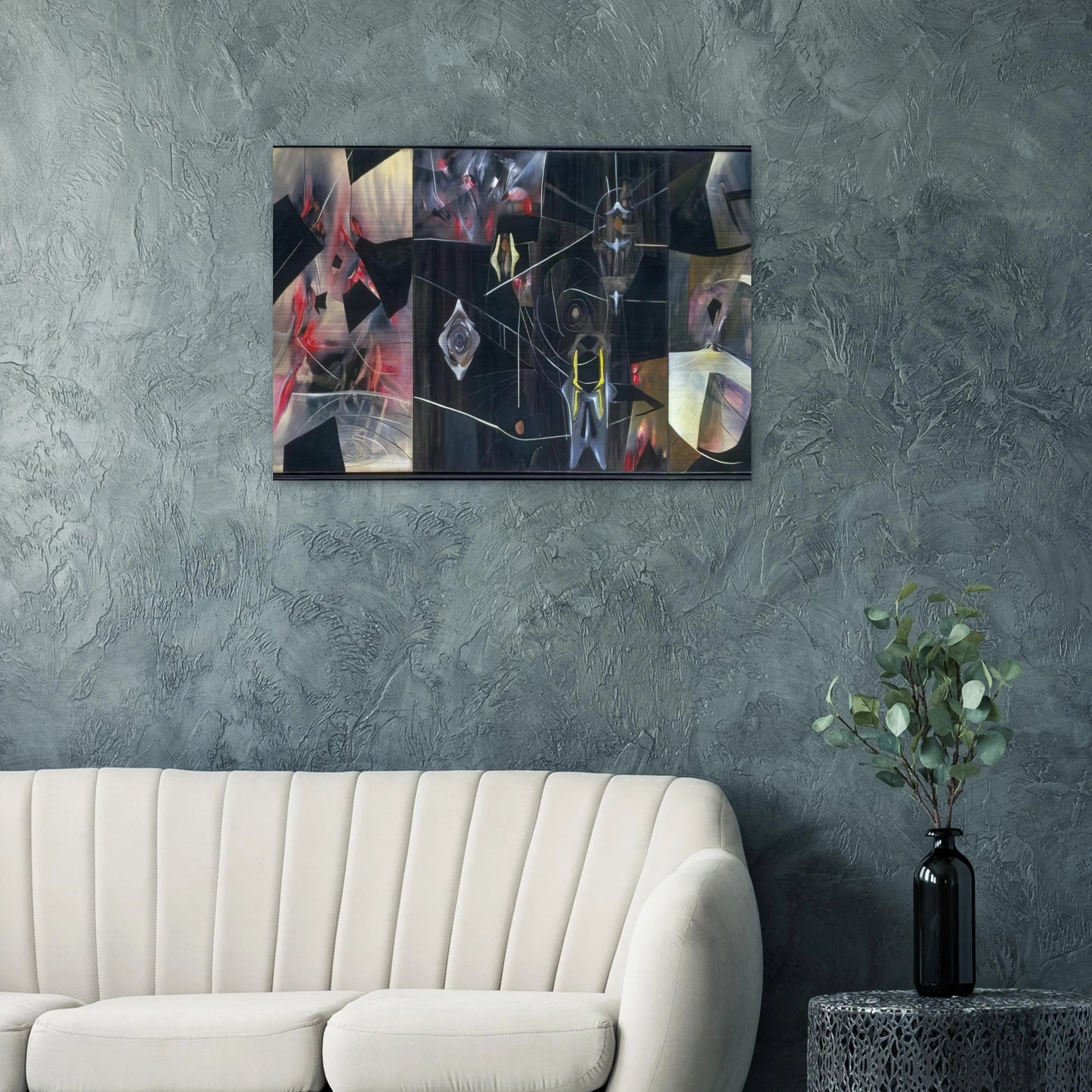 BLACK VIRTUE 1943 - Roberto Matta Brushed Aluminum Print - 70x100 cm / 28x40 inches | Roberto Matta Aluminum Print | Roberto Matta Prints