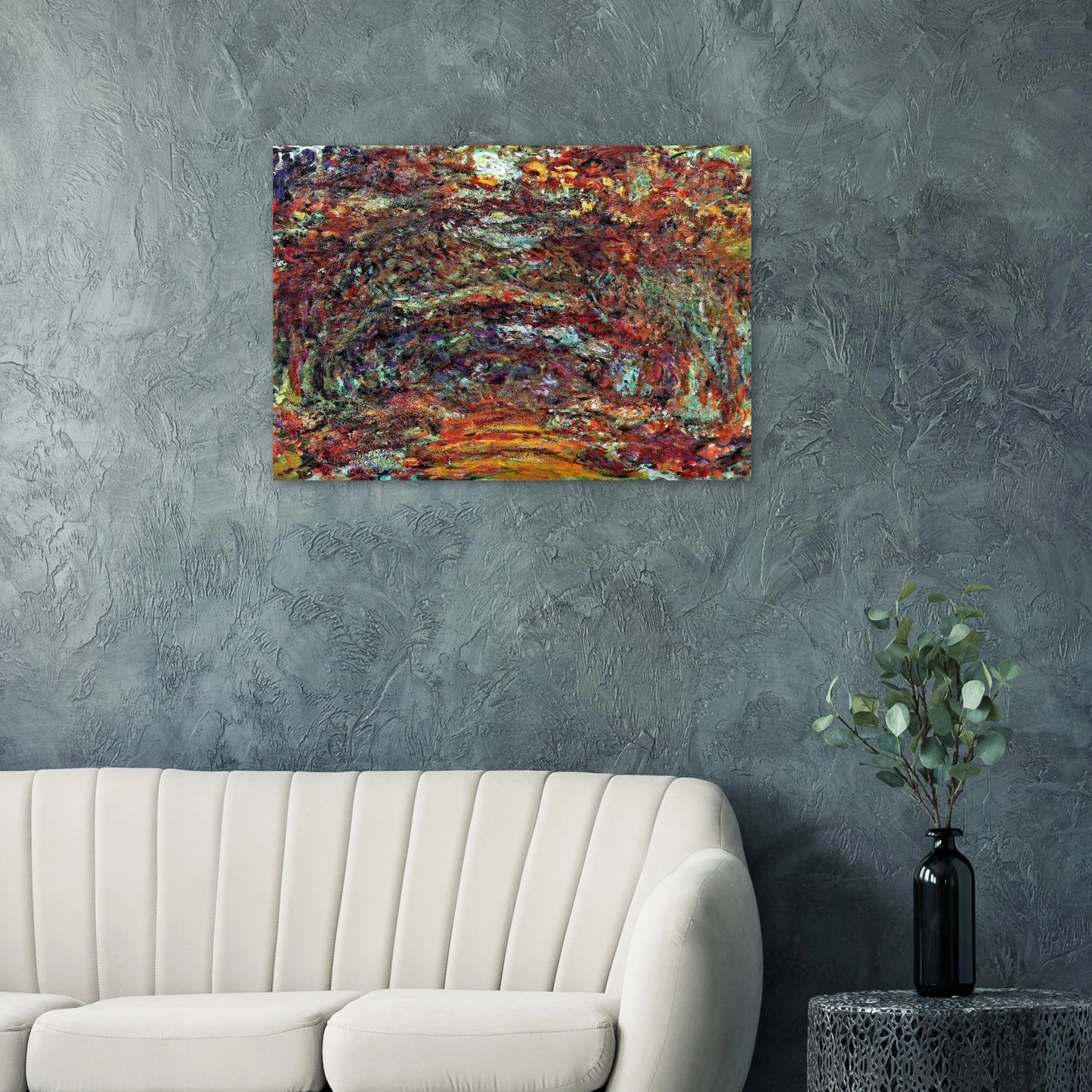 The Rose Path, Giverny - claude monet Brushed Aluminum Print - 70x100 cm / 28x40 inches | claude monet Aluminum Print | claude monet Prints