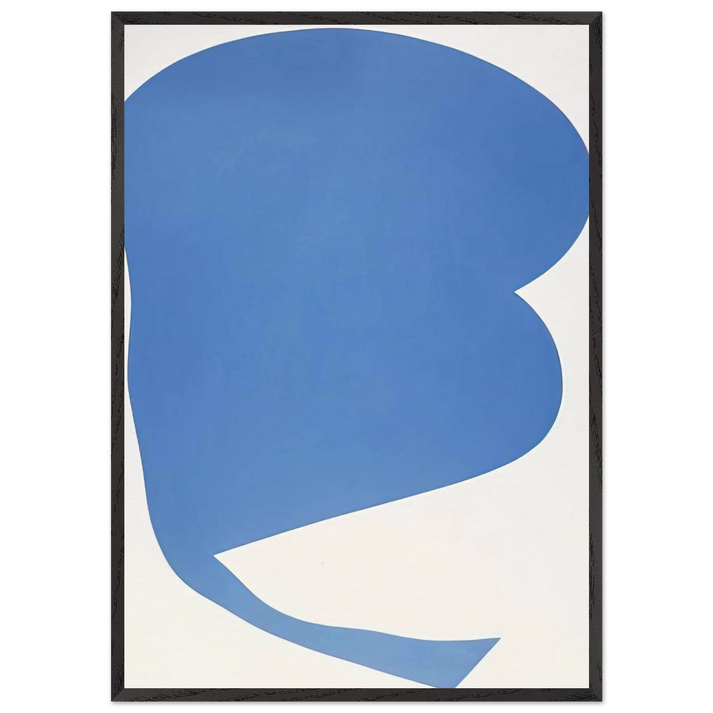 Blue on White - Ellsworth Kelly 70x100 cm / 28x40 inches Framed Art Print – Black Wooden Frame