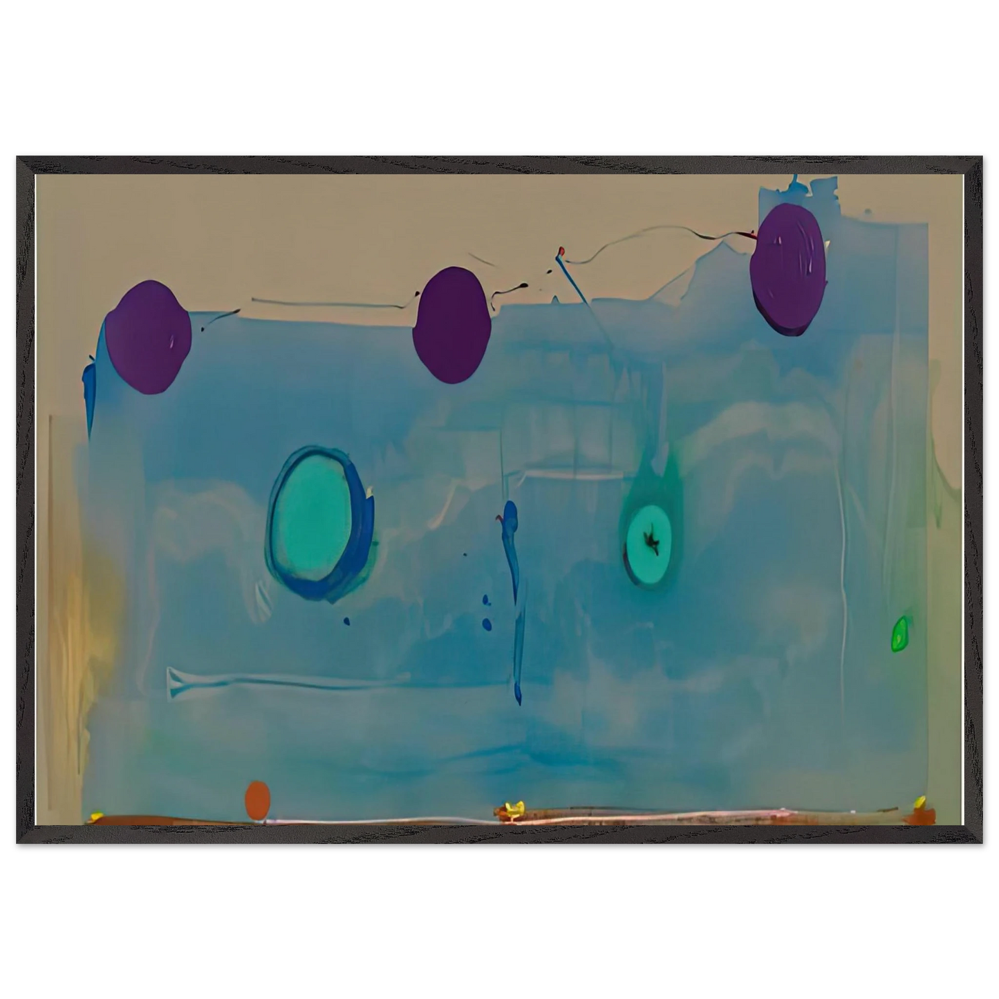 Water Shadows 1988- - Helen Frankenthaler 70x100 cm / 28x40 inches Framed Art Print – Black Wooden Frame