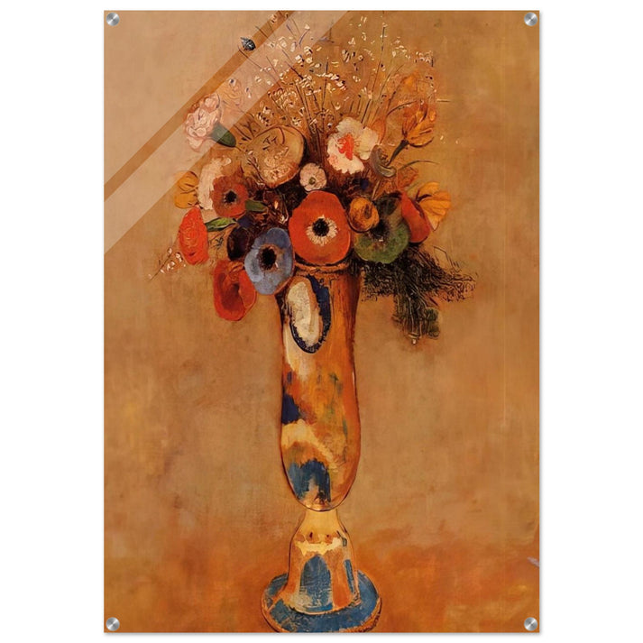 WILDFLOWERS IN A LONG NECKED VASE - Odilon Redon Acrylic Print - 70x100 cm / 28x40″ inches | Odilon Redon Wall Art | Odilon Redon Prints