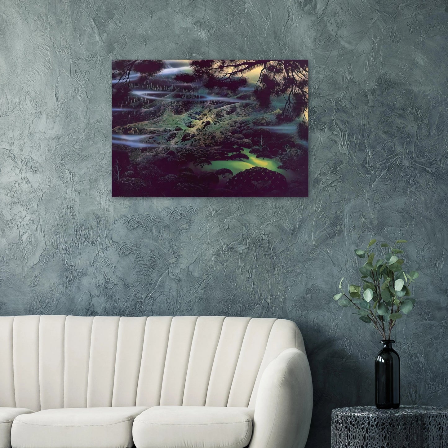 Symphonic Fantasy - Eyvind Earle Brushed Aluminum Print - 70x100 cm / 28x40 inches | Eyvind Earle Aluminum Print | Eyvind Earle Prints