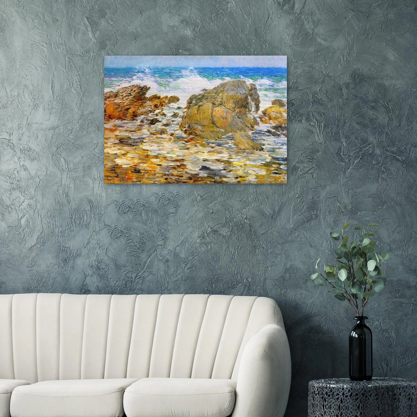 Surf, Appledore - Childe Hassam Brushed Aluminum Print - 70x100 cm / 28x40 inches | Childe Hassam Aluminum Print | Childe Hassam Prints