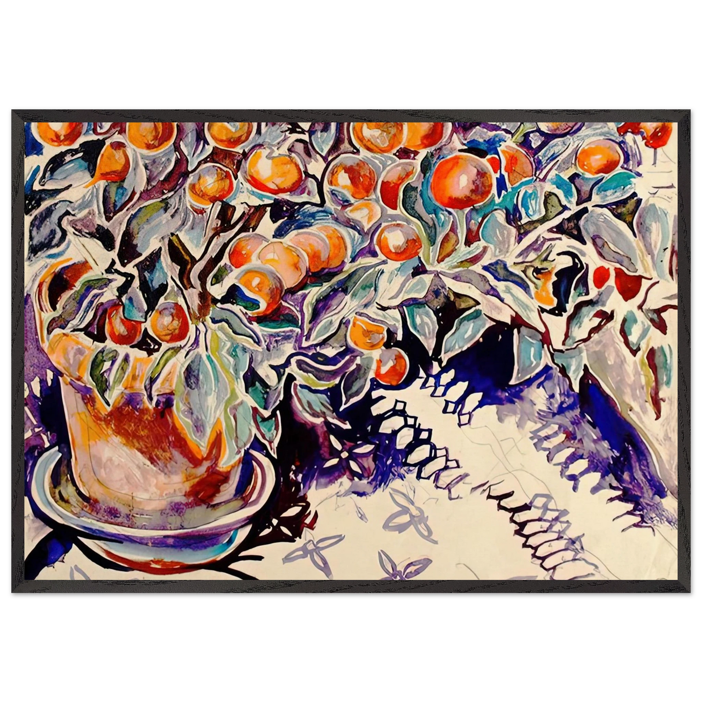 Walter Anderson N16 - Walter Inglis Anderson 70x100 cm / 28x40 inches Framed Art Print – Black Wooden Frame | Walter Anderson Prints