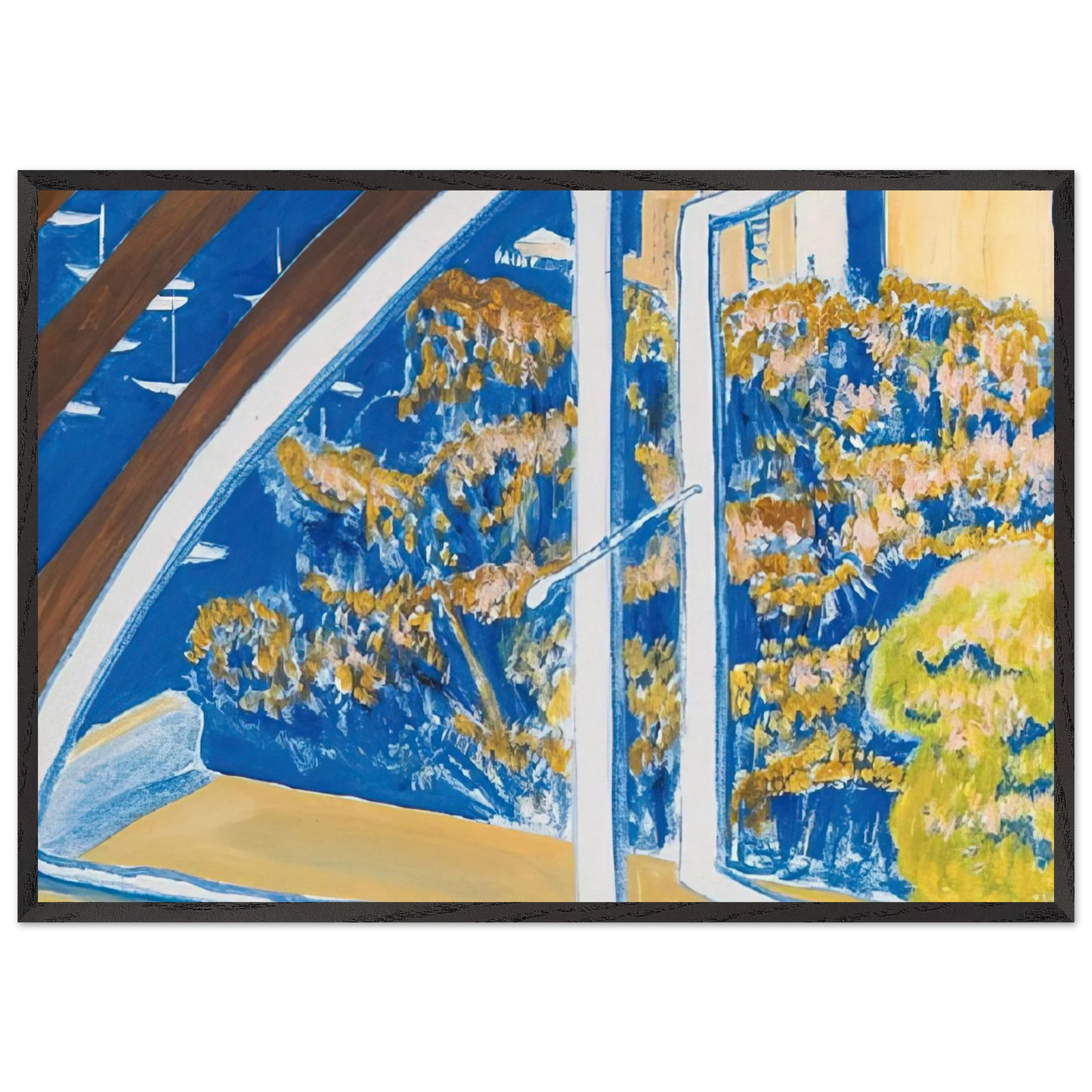 The Window Lavender Bay - 1980 - Brett Whiteley 70x100 cm / 28x40 inches Framed Art Print – Black Wooden Frame