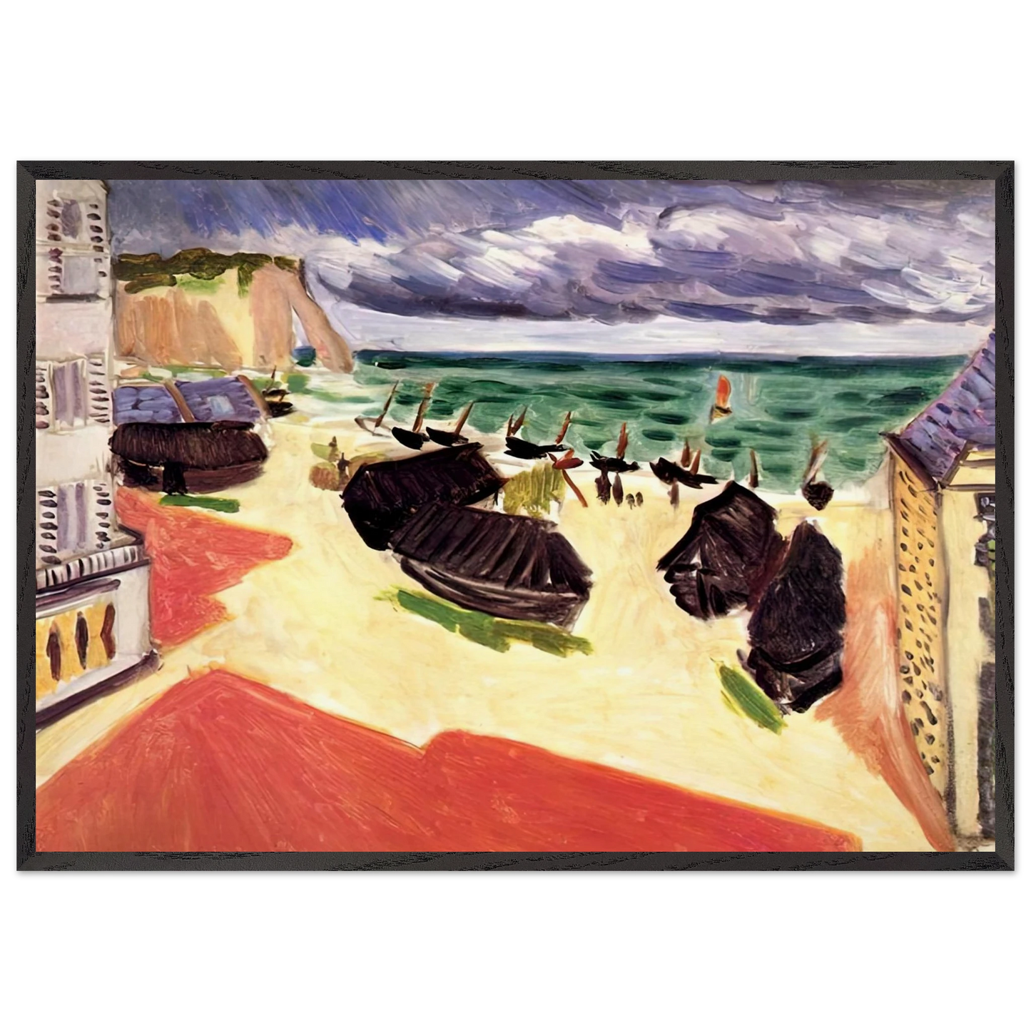 FISHING BOATS IN WINTER ETRETAT 1921 - Henri Matisse 70x100 cm / 28x40 inches Framed Art Print – Black Wooden Frame