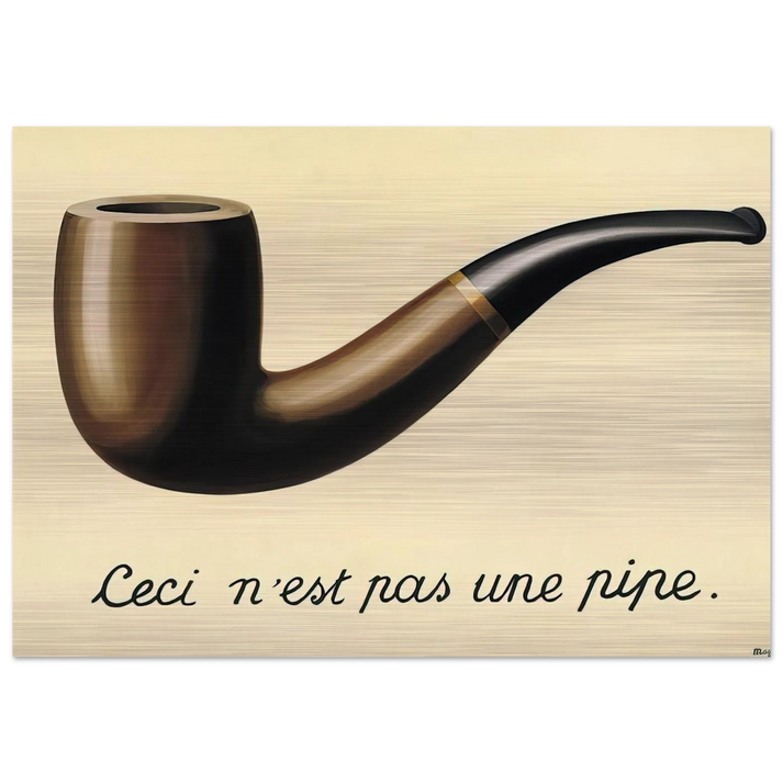 THE TREACHERY OF IMAGES THIS IS NOT A PIPE 1948 - Rene Magritte Brushed Aluminum Print - 70x100 cm / 28x40 inches | Rene Magritte Aluminum Print | Rene Magritte Prints