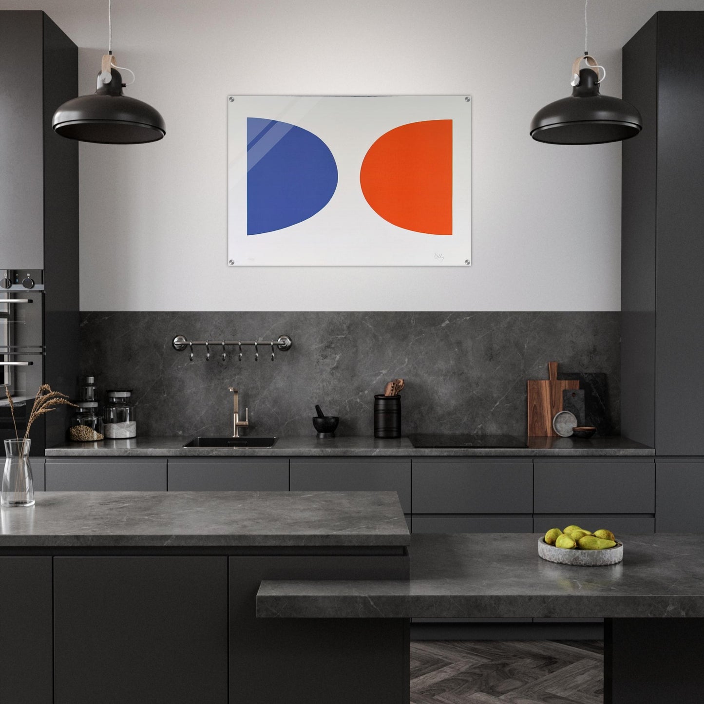 Blue and Orange from Suite of Twenty-Seven Color Lithographs - Ellsworth Kelly Acrylic Print - 70x100 cm / 28x40″ inches